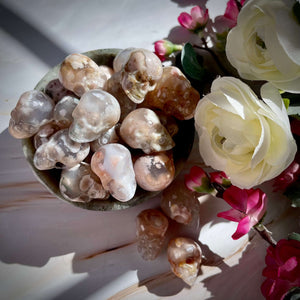 Mini Flower Agate skulls - Image #2