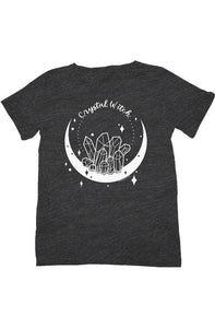 Crystal Witch raw neck tee