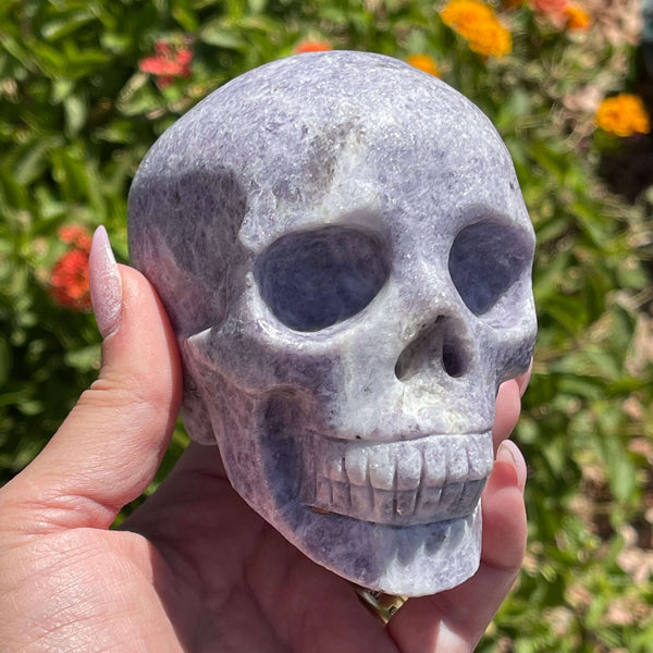 Lepidolite Skull Carving - Image #2