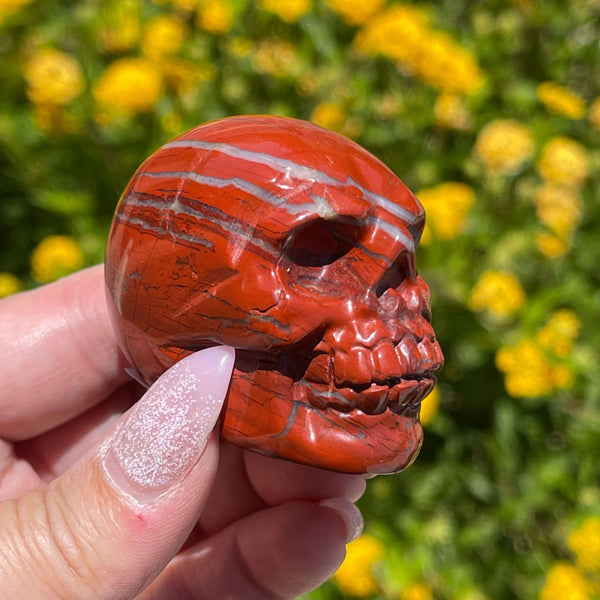 Red Jasper Carved Skull - Image #2