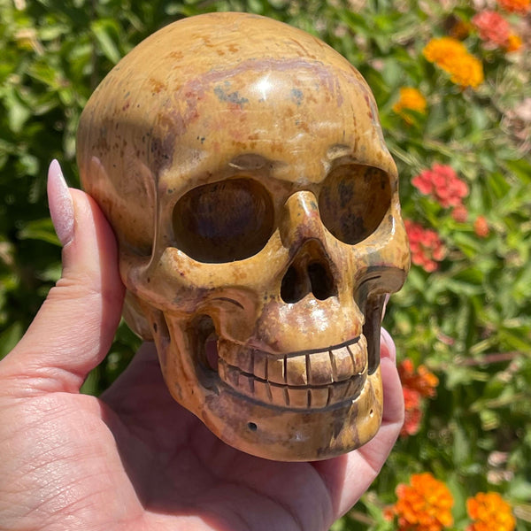 Jasper Hand-carved Figural Skull - Image #1