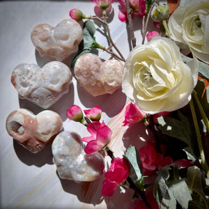 Flower Agate Heart Skulls - Image #1